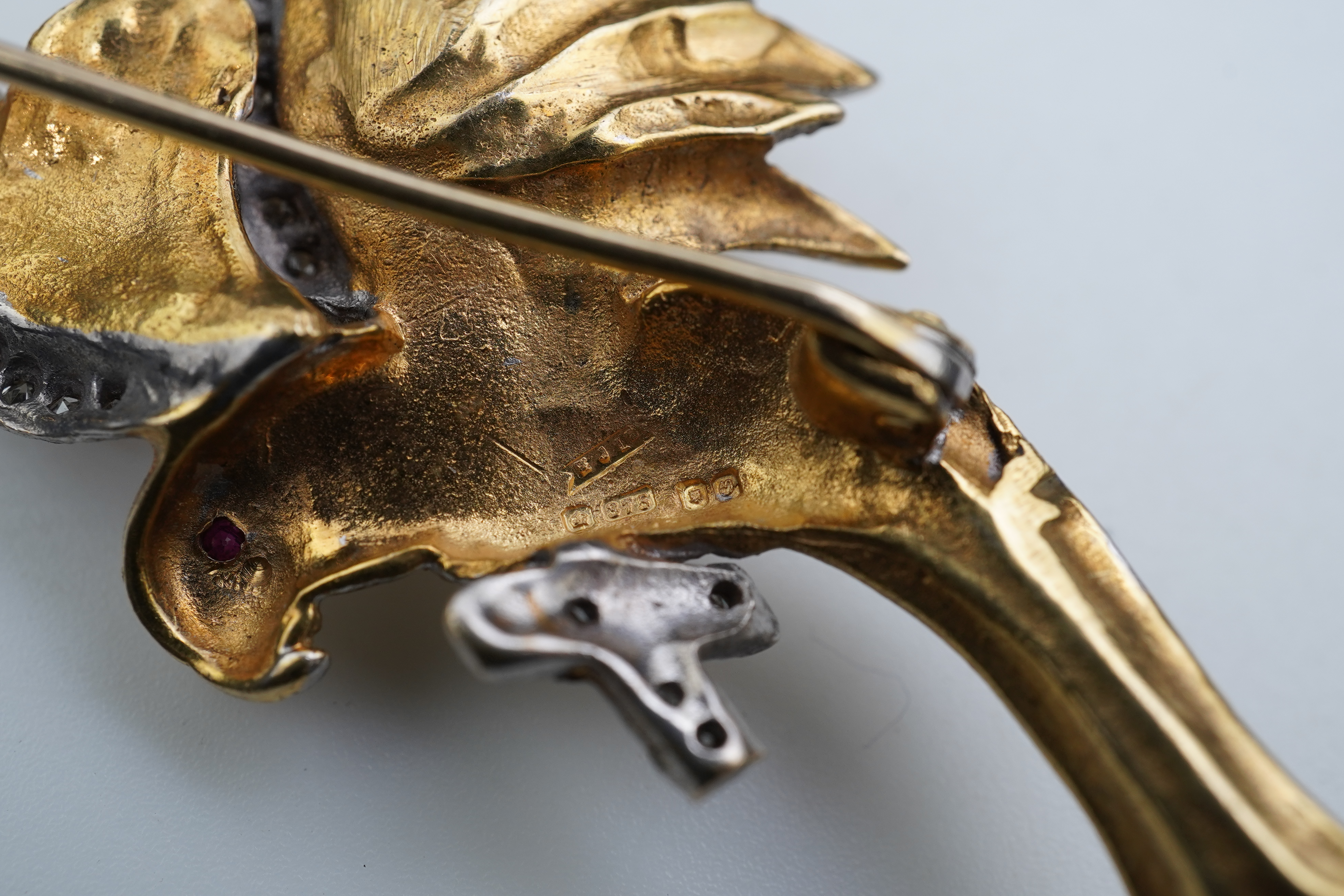 A 9ct gold and diamond brooch, circa 1988